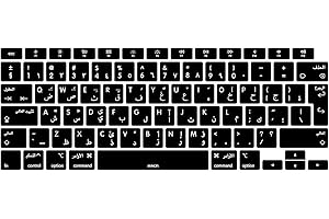 MiNGFi Protection Clavier Silicone Arabe pour MacBook Air 13" A2179 (2020), A2337 (M1, 2020–2022) EU/ISO - Noir
