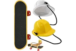 Umifica Bearded Dragon Costume,Comfortable Hamster Safe Hat and Skateboard Set - Small Pet Toy Costume for Christmas Halloween Animal Theme Parties