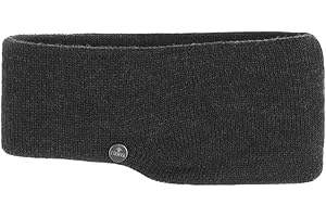 Lierys Opaska na głowę z delikatnej merynosów dla kobiet i mężczyzn (7,5-10 cm szerokości) - Made in Germany - trójwarstwowa opaska z dzianiny z wełny merynosów - nauszniki z podszewką bawełnianą -