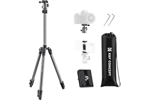 K&F Concept Statyw do aparatu, przenośny statyw do aparatu, lekki i kompaktowy statyw podróżny z 360° kulką kulową i płytką zwalniającą do lustrzanki DSLR F263A4, maksymalne obciążenie: 8 kg (tylko