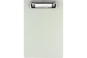 CIJIAINIENG 1 Pcs Beige Clipboards, A5 Plastic Clipboard Paper Holder with Metal Low Profile Clip Coloured Hardboard Clipboard for Office School Student Teacher Paper Document Storing Writing