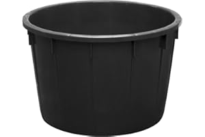 Mobil Plastic - Mastello in plastica 225 litri nero | Contenitore industriale tondo per liquidi, uso agricolo e zootecnico