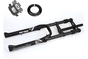 RUJIXU 26 Inch Bike Suspension Forks 4.0 Fat Bike Straight Front Fork Downhill Mountain Bike Mtb Fork 1-1/8 Disc Brake Air Fork 170mm Travel E-Bike Front Fork BMX 2850g