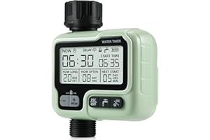 CROSOFMI Watering Timer,Sprinkler Timer Programmable Garden Outdoor Hose Faucet Timer with Rain Delay/Manual/Automatic Watering System,Waterproof Digital Irrigation Timer System for Lawns,1 Outlet