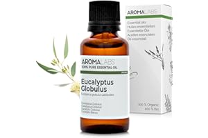 BIO - Huile essentielle EUCALYPTUS GLOBULUS - 30mL - 100% Pure, Naturelle, Chémotypée et Certifiée AB - AROMA LABS (Marque Française)