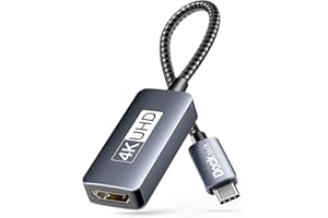 dockteck USB C auf HDMI Adapter 4K 60Hz, Thunderbolt 3 USB Typ C zu HDMI Adapter für iPhone 15 Pro,iPad, MacBook Pro/Air M1, Samsung Galaxy S20/S10, Surface und mehr -Aluminium