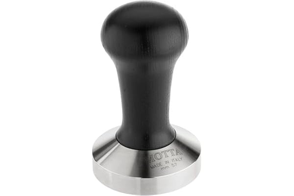Motta 8170/B Tamper avec manche en bois noir et base en acier inoxydable Ø 57 mm