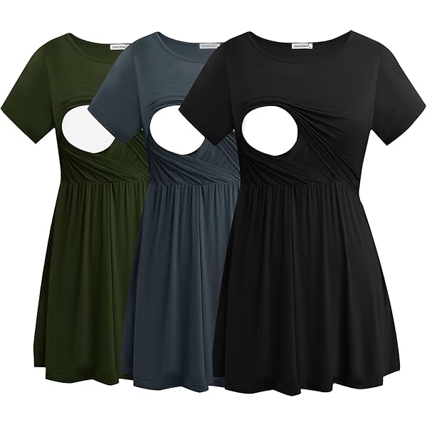 Smallshow Nursing Dresses 3/4 Sleeve Maternity Breastfeeding Dress for  Women Army Green S : Amazon.co.uk: Fashion