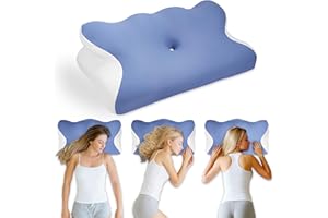 SYVORY Orthopädisches Kissen,Memory Foam Kissen,Schlafkissen Seitenschläferkissen für Seiten Rücken & Bauchschläfer,Verbesserung der Schlafqualität,65x36x13cm(blau)