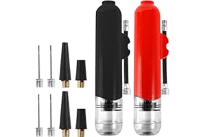 KUHAWL 2 Ball Pump, Air Pump, Sports Ball Pump with Needle Compartment, Basketball Pump, Football Pump, Volleyball Pump, Portable Ball Pump, Air Pump with Needle for Football, Basketball, Volleyball, Rugby,