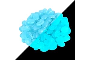 ZoomSky 200pcs Glowing Pebbles Glow in the Dark Stones Rocks Colorful Luminous Cobblestones Gravel Decoration for Garden Pathway Yard Aquarium Fish Tank (A)