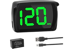 GAUBSS Digital GPS Speedometer Car mph HUD, Heads up display Car Speedometer, Real-Time Speedometers Cars, USB Plug & Play, Suitable for Truck, SUV, Motorcycle, LED Large Font - Clear & Accurate (M)