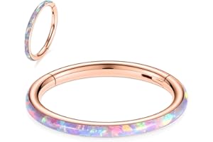 Opal CZ Conch Hoop Ring Septum Schmuck Türkis Nahtloser Clicker Ring Daith Ohrringe Chirurgischer Stahl Turm Tragus Conch Piercing Schmuck Kleiner Hoop Ohrring Nasenring 20G 18G 16G 14G 12G