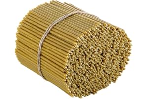 Danilovo Świece stożkowe w 100% z czystego wosku pszczelego (żółte) – zwężki do świec cerkiewnych do modlitwy, rytuału, Bożego Narodzenia – bez sadzy, bez kapania, wysokie, giętkie, N60, wysokość 20,5 cm, Ø 6,6 mm (150 szt. – 1000 g)