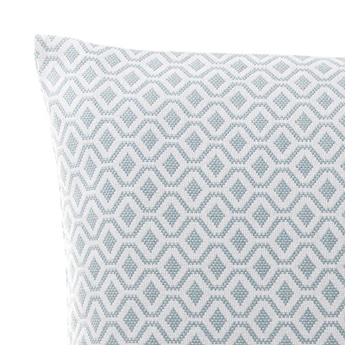 URBANARA Kissen „Viana“ – 100% Baumwolle, Graugrün/Weiß mit geometrischem Diamantmuster – 80 x 80 cm, 1 Kissenbezug + 1 Inlett - 2
