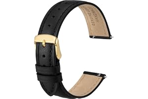 Anbeer platt tunn elegant klockarmband i äkta läder, snabbfrigörande ersättningsarmband för kvinnor, bandstorlek 12 mm 14 mm 16 mm 18 mm 20 mm att välja mellan