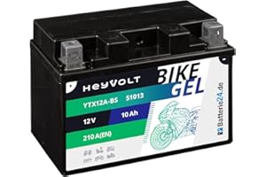 ‎BATTERIE24.DE HeyVolt GEL Motorradbatterie 12V 10Ah YTX12A-BS 51013 CTX12A-BS GT12A-BS