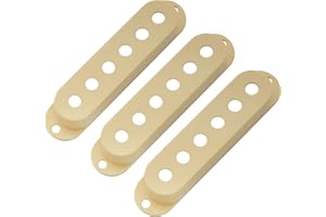 Musiclily Pro Plastik Osłona Oprawka Cover Przetwornik Single Coil do Gitary USA/Mexico Strat, Kremowy(3 szt.)