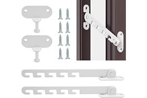 EXIN DECHEN 2 sztuki stopery do okien uchylnych, metalowe, do ustawiania otworu okiennego, kolor biały, ochrona przed zatrzaskiem, ochrona okna uchylnego, ochrona okna uchylnego, ochrona okna uchylnego do każdego