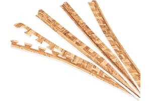 Gorilla Sports 8 Embouts de Finition pour Dalles en Mousse - épaisseur 1,2 cm - Coloris Noir, Bleu, Gris, Bois foncé, Bois Clair ou Gazon