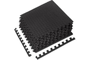 Littlehanson Puzzlematte for Laufband Bodenschutzmatte[60x60cm] - 8 extra Dicke Fitnessmatte Gummimatte Bodenmatte Airtrack Matte Sportmatte rutschfeste Schutzmatten for Homegym (Schwarz)