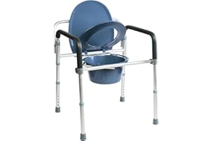 GOVITA Sedia Da Comodo Comoda Wc In Alluminio 4 Funzioni In 1 Pieghevole Sgabello Doccia Bagno Per Aziani E Disabili, Rialzo Wc Water Supporto Per Water Sedile Per Doccia Per Anziani