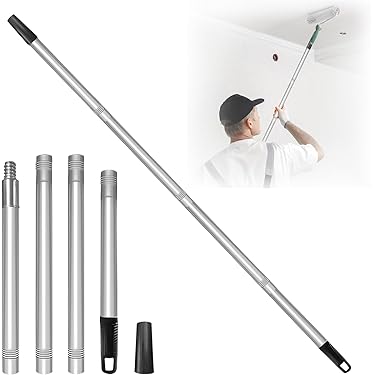 BTOER Paint Brush Extender Paint Roller Extension Pole Clamping Tool Telescopic Rod Paint Handle Tool For Painting The Ceiling