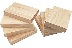 ANKTILY 8PCS Unfinished Wood Blocks Rectangle Wood Boards for Crafting, 15x10x2.5cm Blank Whittling Wooden Blocks for Carving,Painting & Burning