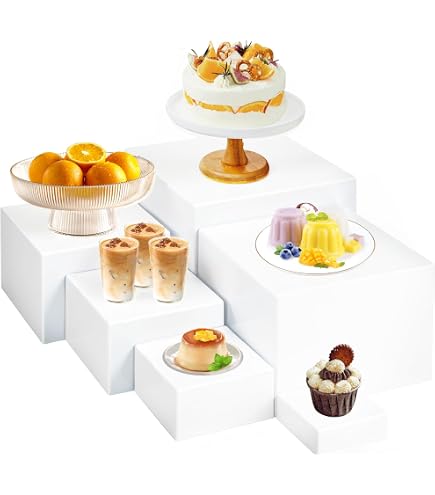 Leinuosen Acryl-Buffetständer Set – 10-teilig, Weiß & Transparent, Stapelbar Mit Hohlem Boden