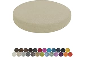Lsjoaw Cuscini Sedia Rotondi 30 X 30 X 3CM(1 Pieces) Cuscini Sedie Antiscivolo per Sedie Cucina giardino e sala da pranzo casa sgabello Cuscino Sedia Rotondo Cuscini sfoderabili,Cachi