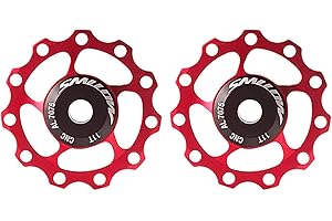 FOUTP 2pcs Poulie Dérailleur Arrière Poulie de Jockey de Vélo Roues Jockey 11t,VTT en Alliage D'aluminium Rouleau,Galet Guide Poulie Poulie,Bicyclette Poulie Dérailleur Arrière Guide
