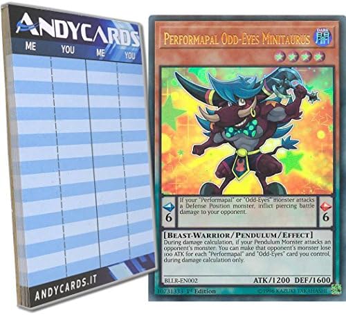 Andycards Yu-Gi-Oh! - PERFORMAPAL ODD-EYES MINITAURUS - Ultra Rare BLLR-EN002 in ENGLISH Scorepad