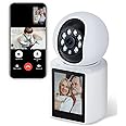 INSEETECH 2K Two-Way Video Calling Indoor Camera with 2.8-Inch IPS Screen, Baby/Elder/Dog/Pet Camera with Phone App, Smart Voice & One-Button Call, Human/Sound/Crying Detection, Color/IR Night Vision