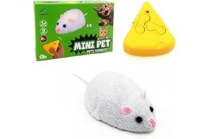 Gosyfeti Remote Control Mouse Toy, Electric Small Mice, RC Rat Animal Toy Cat Indoor, Practical Joke Trick, Kid's Children's Funny Birthday Gift (White)