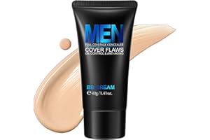 TUHOWEWZ Men's BB Cream Foundation,Full Coverage Concealer, Oil Control and Anti-Ageing, Matte Finish Face Hydrator for Balanced Complexion, 40g