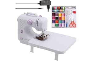 JENMAYT Machine à Coudre Électrique,Machine à coudre électrique Portable pour débutants et débutants,avec 12 programmes de points,kit de couture à point inversé