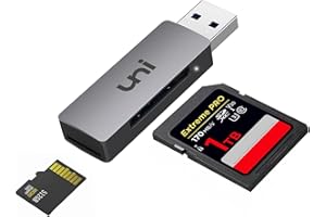 uni Czytnik kart SD i microSD 2 w 1, czytnik kart pamięci USB 3.0 [Aluminium, 2 TB, 5 Gb/s]