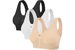UMIPUBO Femme Soutien-Gorge de Sport Avant Zipper Push Up Bra Vest sous-vêtements de Sport Coussinets Amovibles pour Fitness Yoga Course
