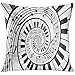 Produktbild wenyige8216 Audio Piano Keyboard Printed Music Abstract Fractal Spiral Black and White Keys Round Stair Helical Bend Decorative Pillowcases Throw Cushion Covers for Sofa and Couch 45 x 45 cm