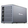 Yottamaster USB-C 4 Bay Hard Drive Enclosure with Daisy Chain, 10Gbps External HDD Enclosure for SATA 2.5"/3.5" Drive, Support 4x18TB & USB C Chain 2 More Enclosures-[FS4C3]