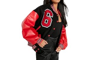 shownicer Homme Veste de Baseball Femme Manteau Varsity Jacket College Jacket Vintage Manches Longues Veste de Couple Unisexe Veste de Survêt