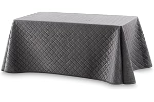 Lanovenanube Falda Camilla Velvet Acolchada, Enaguilla de Invierno Rectangular, Medida 80x120, Color Gris. Faldilla para Mesa Que Mantiene el Calor, de Tejido Aterciopelado y Tacto Extra Suave