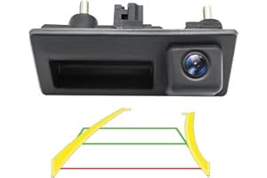 GREENAUTO 1080P Dynamischer Rückfahrkamera für Audi A4L A5 A3 Q3 Q5 RS6 VW Passat Tiguan Jetta Sharan Lavida Skoda, Arbeiten Sie NUR mit Monitor Radio Head Unit, die AHD 1080P Videosignal unterstützt
