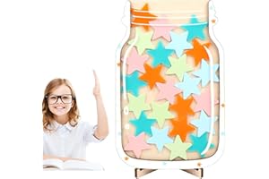 Amebleak Sterne Belohnungsglas für Kinder, Magnetic Star Reward Jars, Personalisiertes Belohnungsgläser, Belohnungssystem, Belohnungsglas Schule, Stern Belohnungstafel für Klassenzimmer (A)