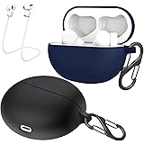 easyBee 2 Pacchi Cover Custodia in Silicone Compatibile con OPPO Enco Air 2 / Enco Air Cuffie Bluetooth e 2 Moschettone Porta