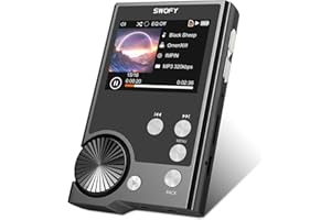 SWOFY 128GB Music Player, HiFi Digital Audio MP3 Player, DSD&DAC Lossless High Resolution MP3 Player High Fidelity, Music Player with 3.5 mm Dual Output, Support for up to 256GB