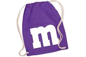 Alsino Turnbeutel mit M&M-Motiv – Perfekt für Karneval, Fasching, Festivals & Alltag – Lustiger Stoffbeutel für Erwachsene & Kinder – Praktische Sporttasche, Gym-Bag & Kostüm Accessoire