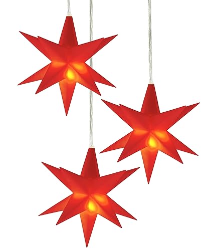 Dekohelden24 Set van 3 kerststerren van kunststof in wit, incl. LED- verlichting en 6h timer, geschikt voor gebruik op batterijen, geschikt voor binnen en buiten. Afmetingen per ster L/B/H: 13,5 x 5,5 Dekohelden24 Set van 3 kerststerren van kunststof in wit, incl. LED- verlichting en 6h timer, geschikt voor gebruik op batterijen, geschikt voor binnen en buiten. Afmetingen per ster L/B/H: 13,5 x 5,5