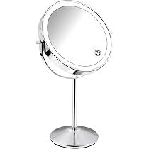 Miroir De Maquillage LED Pliable - Grossissement 3X/5X - 3 Lumières Réglables Tactile - Rechargeable USB - Voyage - 7