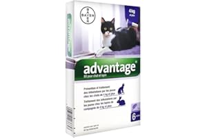 Bayer Advantage 80 Solution Antipuce Pour Chat et Lapin de 4kg et Plus 6 Pipettes